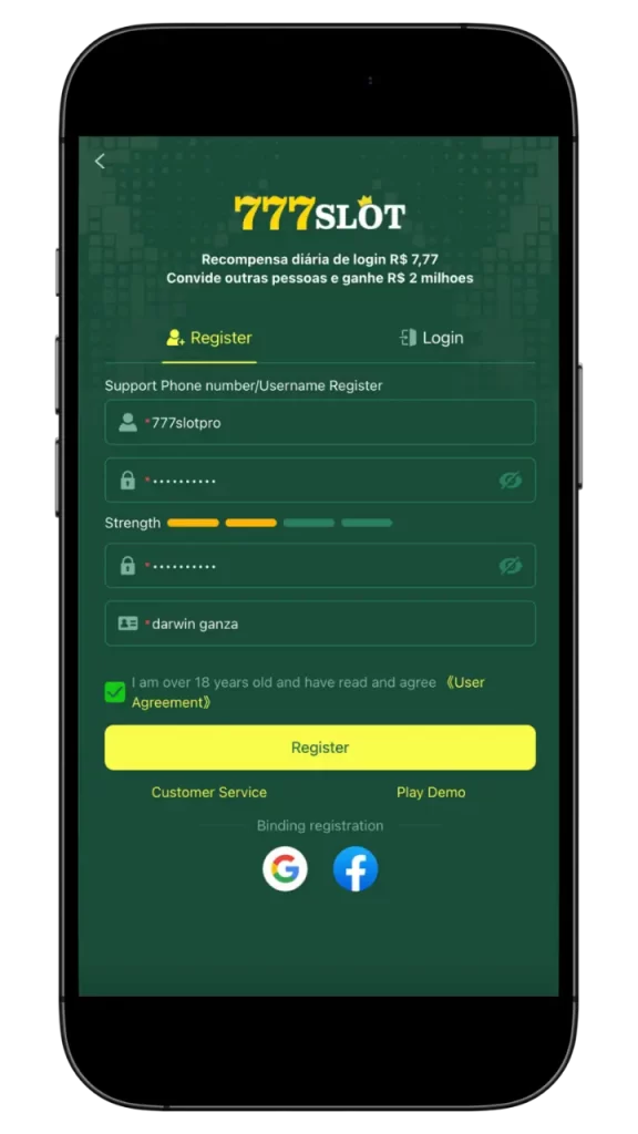 777slots Registro