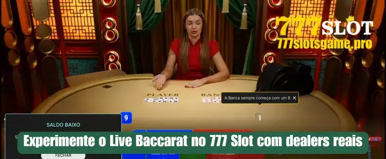 Experimente o Live Baccarat no 777 Slot com dealers reais